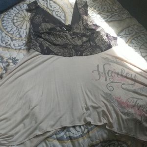 Cute Harley Davidson flowey tank top